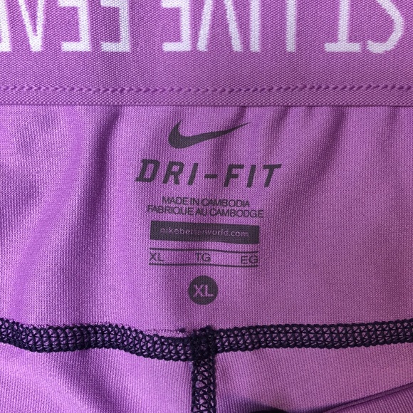 Nike Purple Dri Fit Run Fast Live Fearless Workout Leggings With Back Pocket - Picture 8 of 16